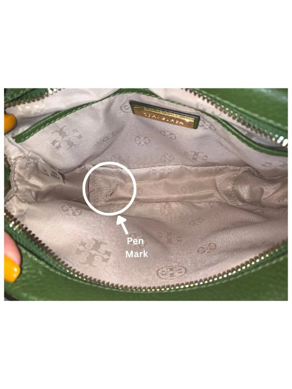 Tory Burch Thea Camera Bag in Pebbled Leather - Green - Pre-Loved